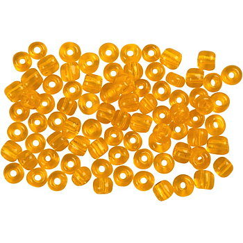 Seedbeads 6/0 currygul klar