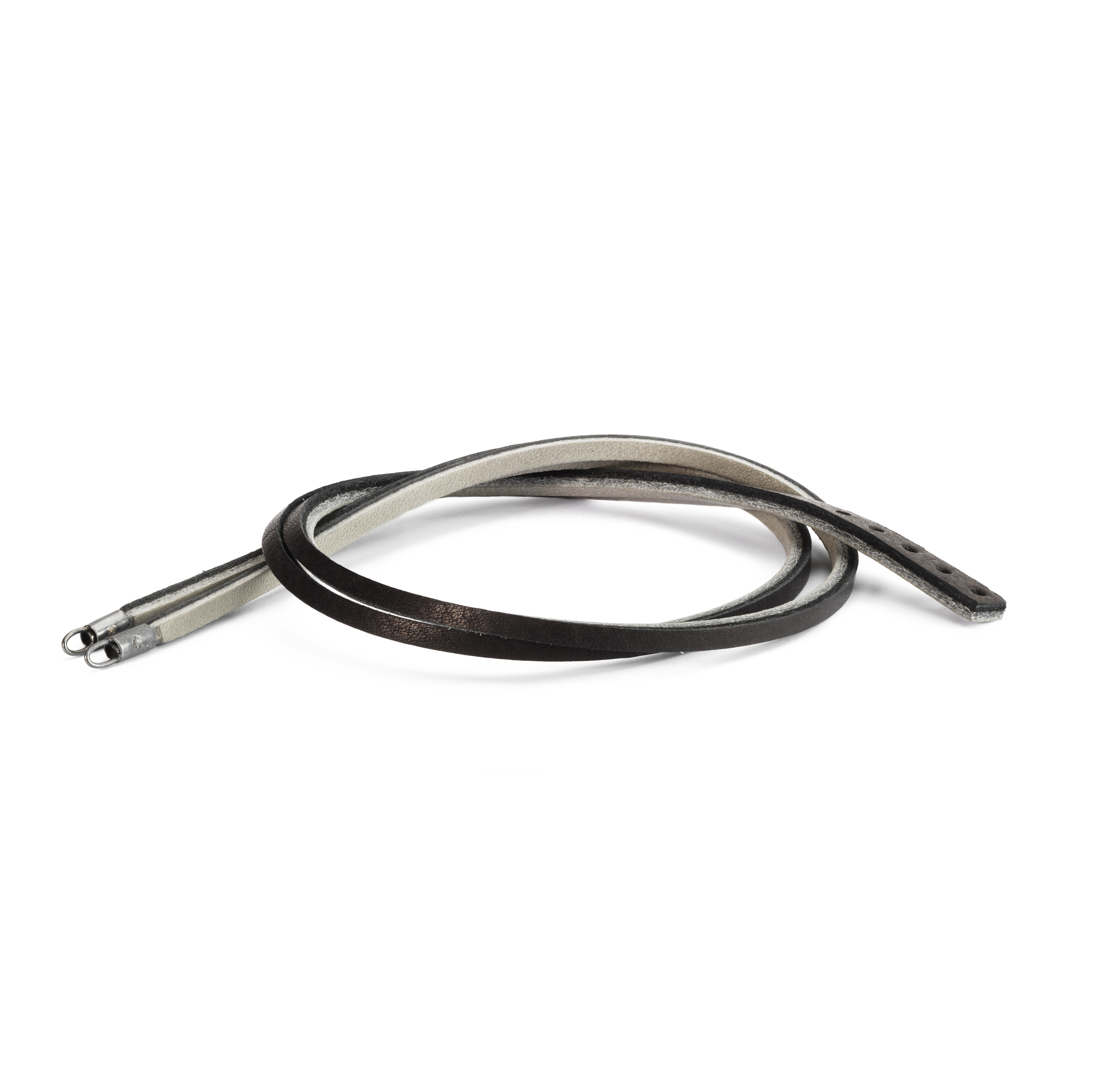 Trollbeads läderarmband svart/grå 