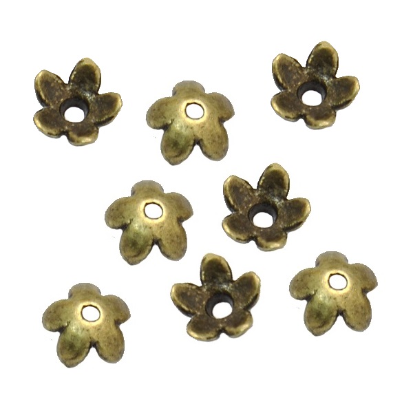 Pärlkåpa blomma 6 mm bronsfärgad 30 st