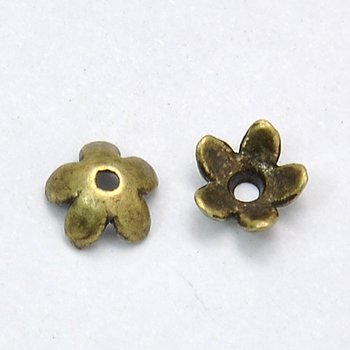 Pärlkåpa blomma 6 mm bronsfärgad 30 st