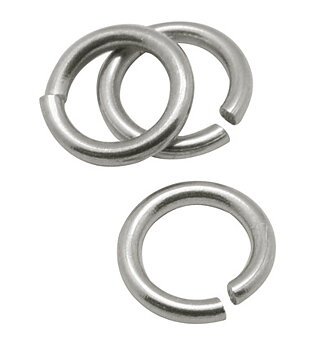5mm metallringar öppen rostfritt stål 50st