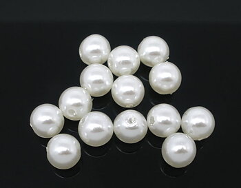 Akrylpärlor 8mm pärlvita
