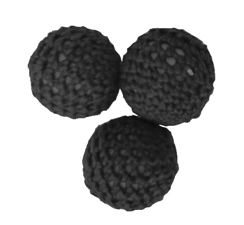 Träpärla virkad 20 mm svart 6 st - 2
