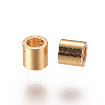 Pärla pelarformad 2×2 mm -rostfritt stål guld 30 st