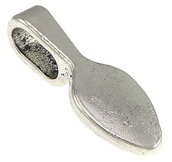 Litet bakstycke löv fästen antiksilver 20st