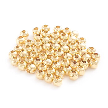 Pärla 3 mm rund rostfritt stål guld 30 st