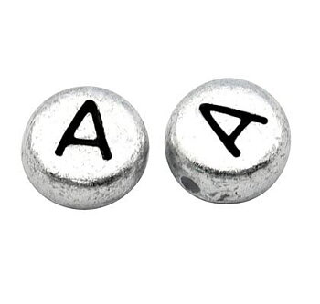 Bokstavspärlor silver 20-pack