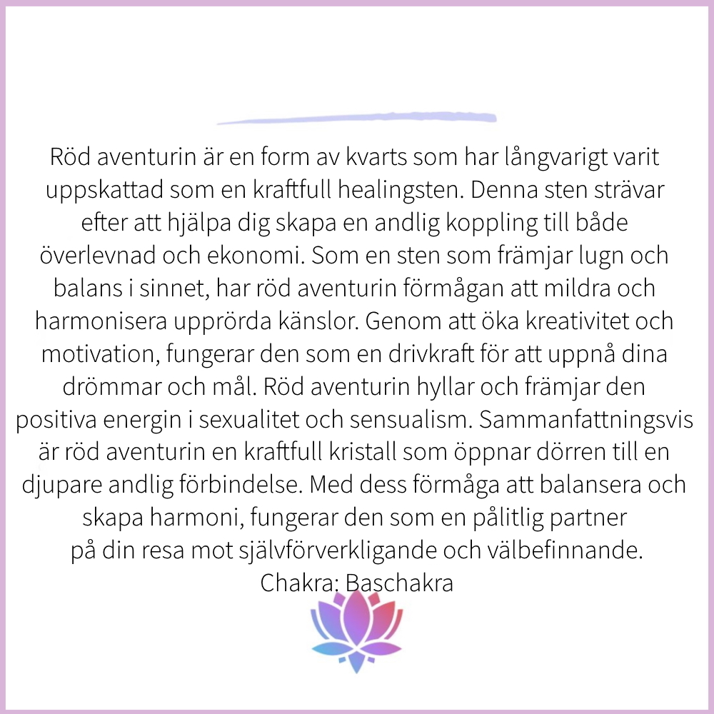 Aventurin röd tumlad utan hål - 2