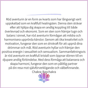Aventurin röd tumlad utan hål