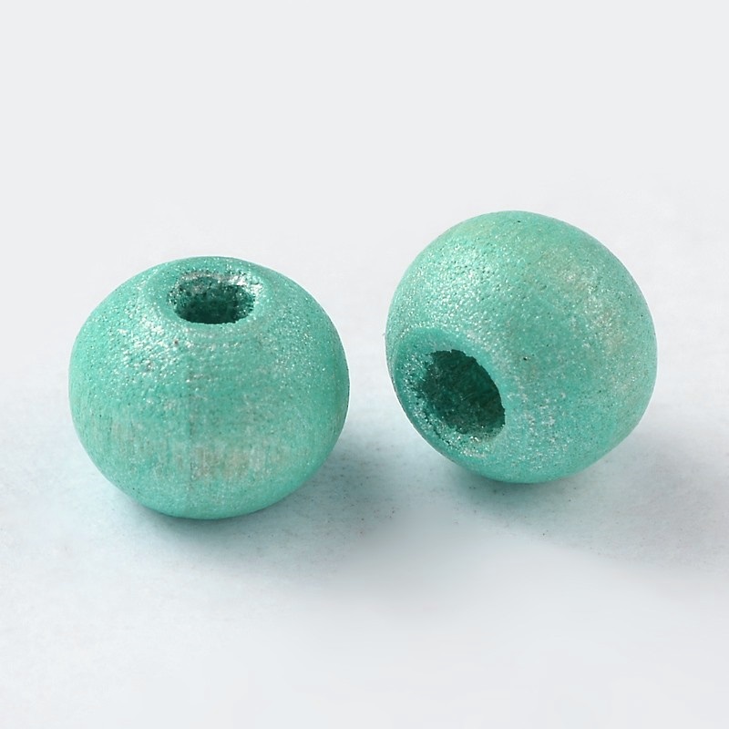 Träpärlor pastell  mintgröna 200st - 2