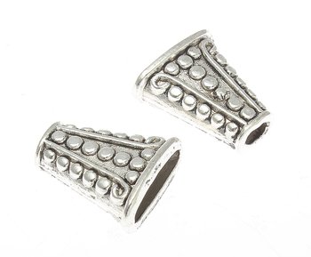 Pärlkon stor 18 mm silverfärgad 6 st