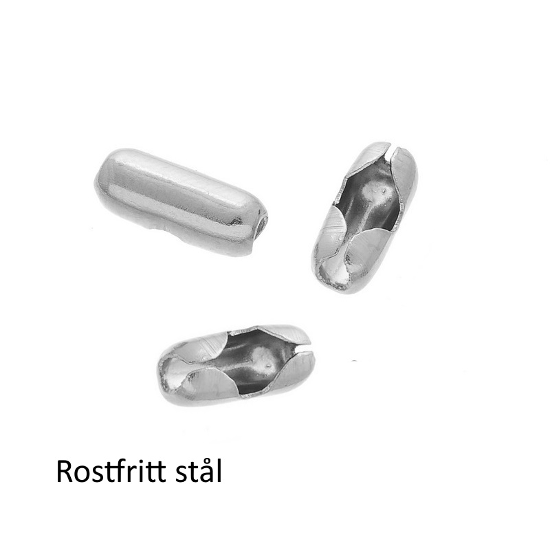 Låsfäste till kulkedja 2 mm rostfritt stål 25-pack - 3