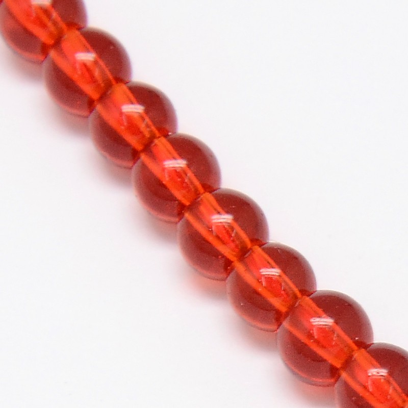 Glaspärlor 4mm röd - 3