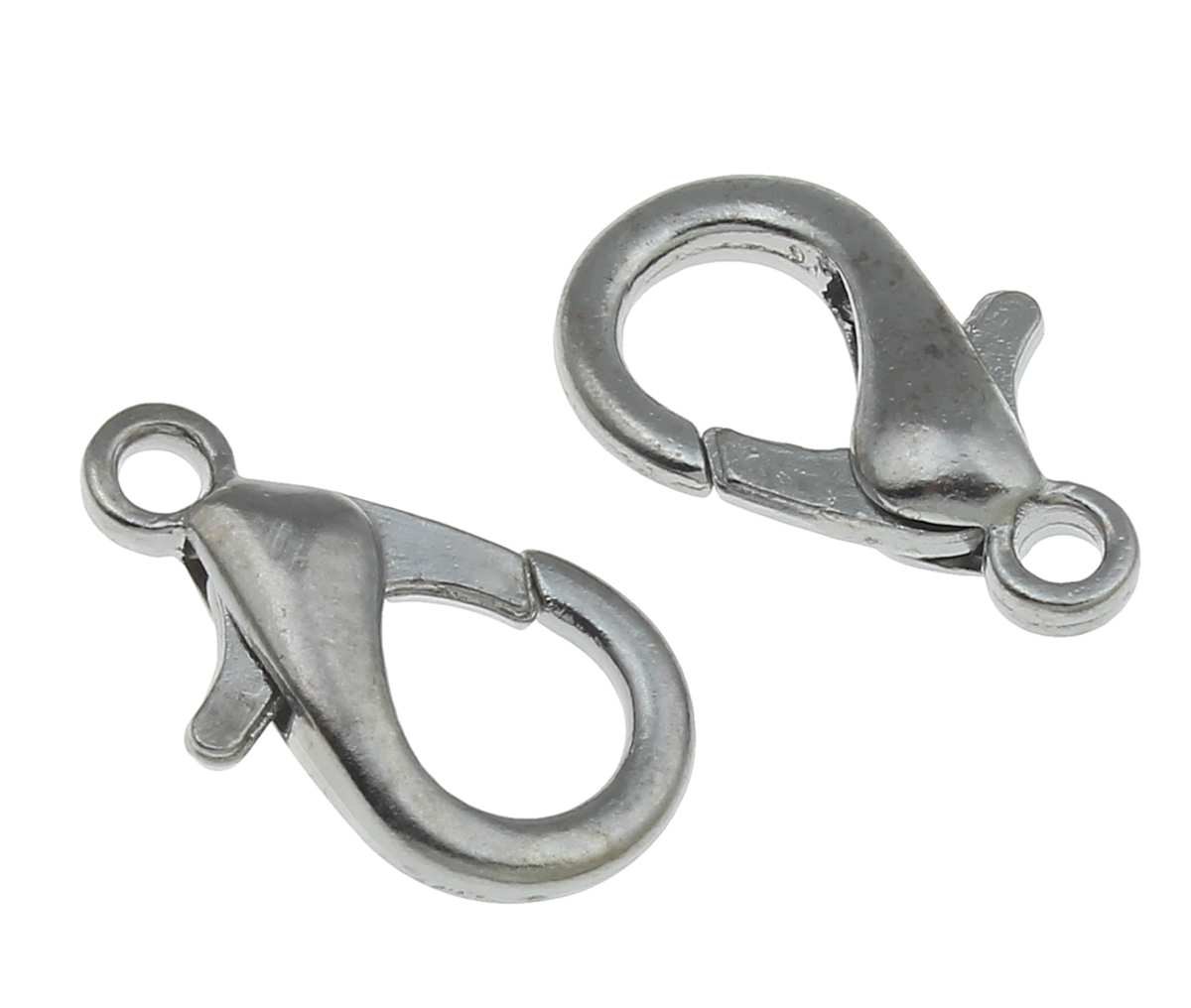 Lobsterlås 19 mm antiksilver 10-pack