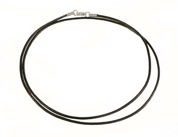 Läderhalsband 65cm svart