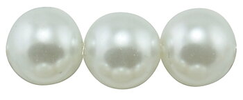 Glasvax 16mm vita glaspärlor