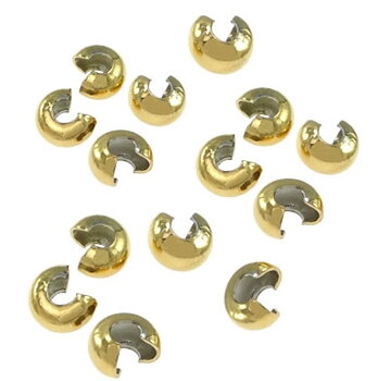 Klämpärlegömma Pacman 5 mm guldfärgad 50 st