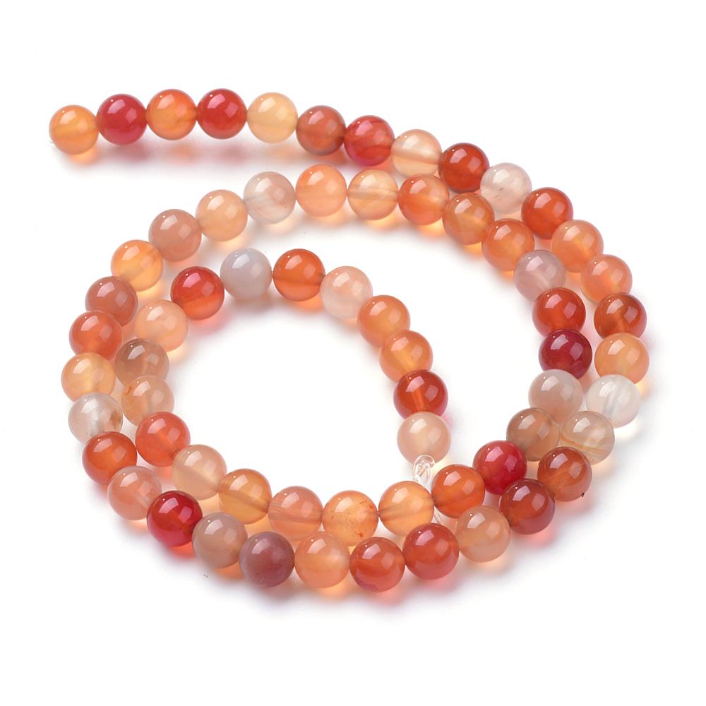 Karneol orange 6mm halvädelsten - 3