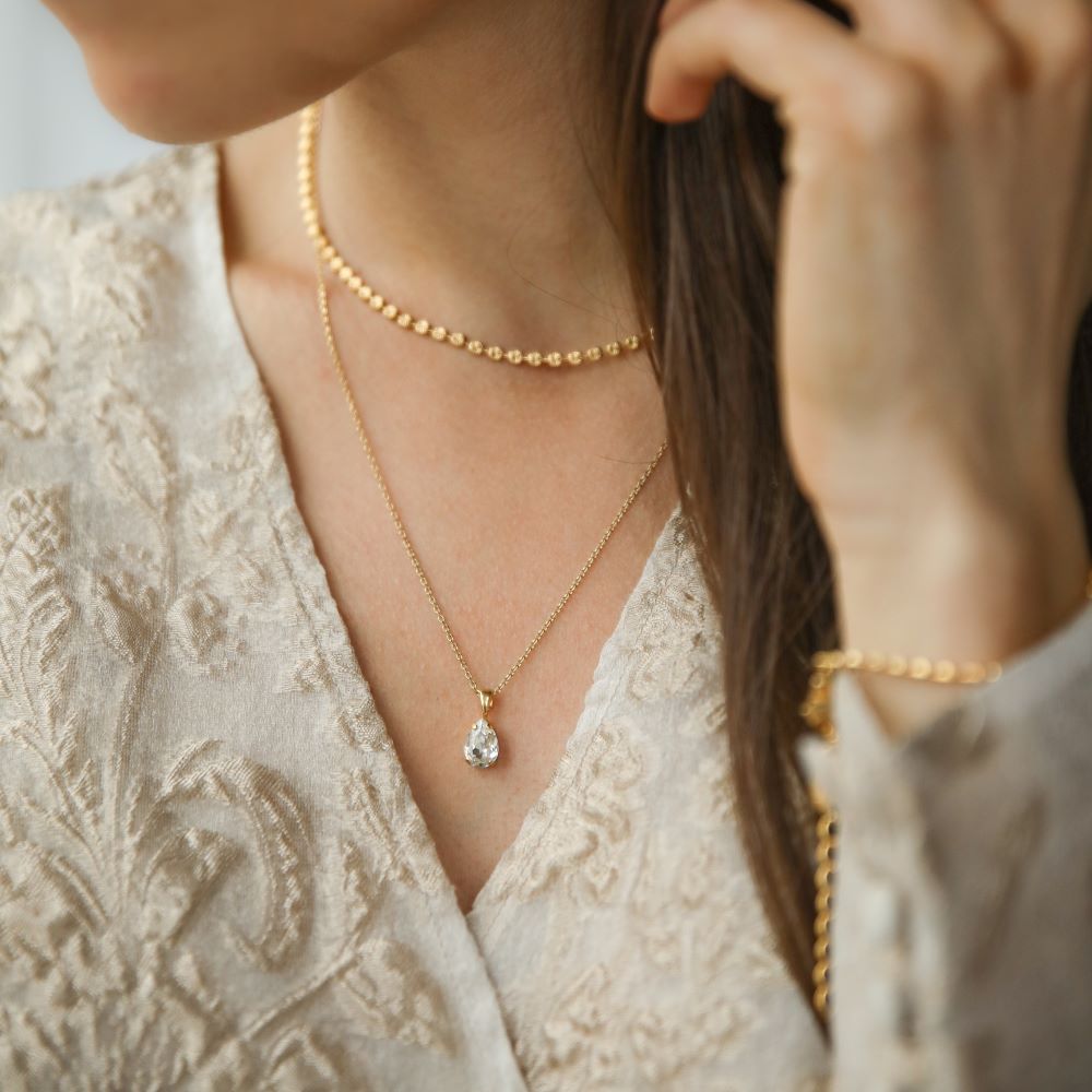 Caroline Svedbom Petite Drop halsband guld crystal - 2