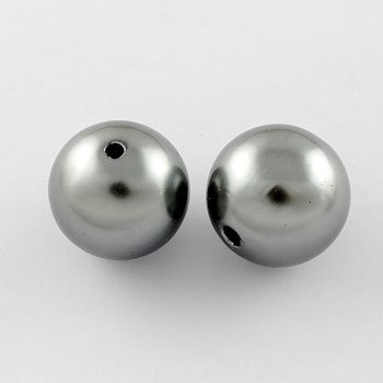Akrylpärlor 6mm pärlgrå