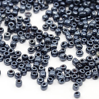Seedbeads 8/0 hematitblå