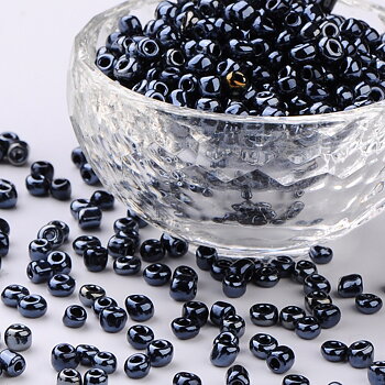 Seedbeads 8/0 hematitblå