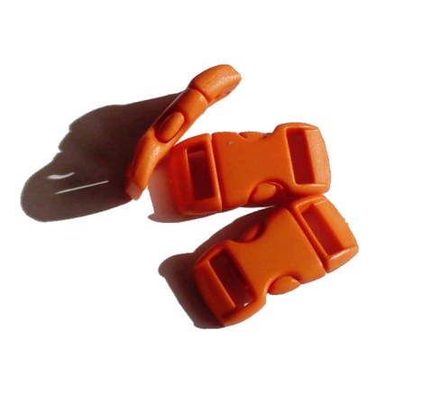 Snäpplås orange till paracord 4st