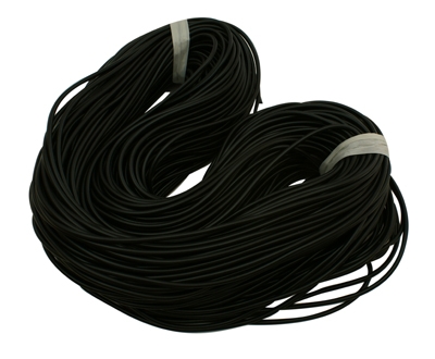 Solid gummislang 2 mm – svart, 5 meter