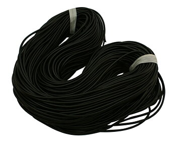 Solid gummislang 2 mm – svart, 5 meter