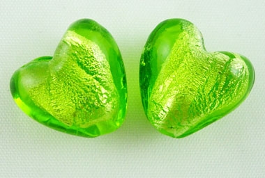 Hjärta 15mm lime 4st - 2