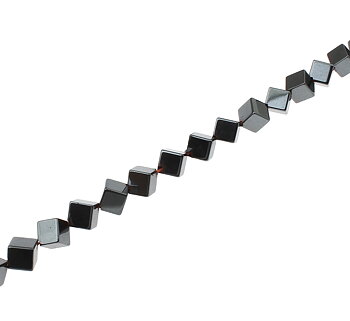 Hematit kub 6x6mm halvädelsten