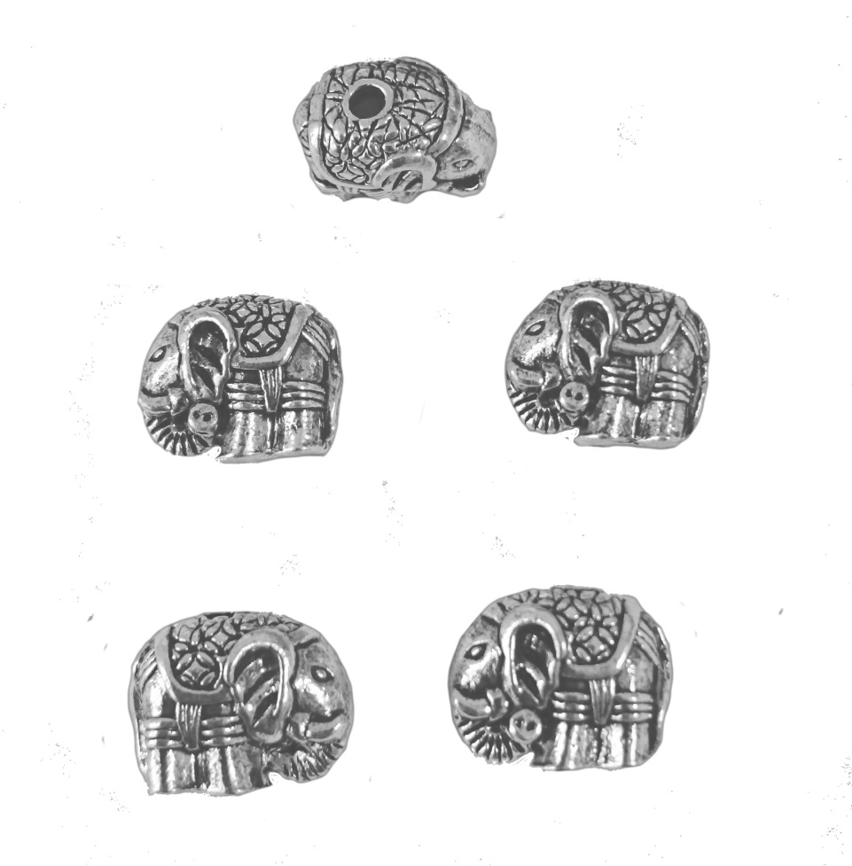 Elefant metallpärla 4st