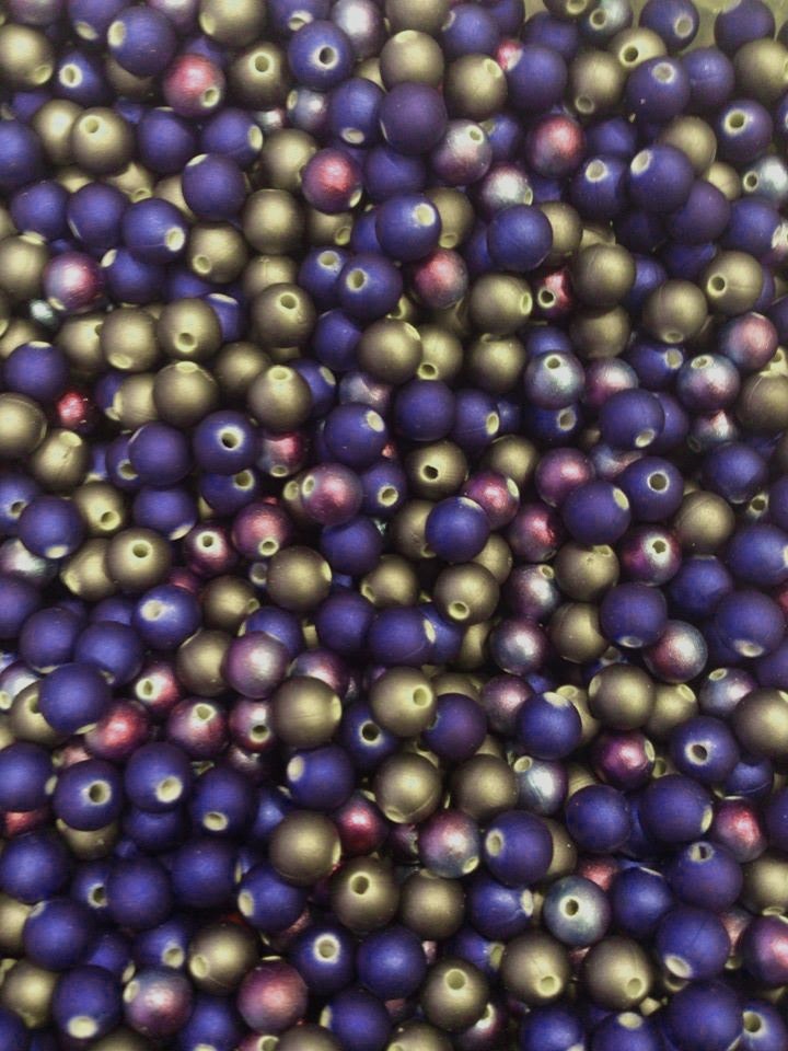 Akrylpärlor 8mm blåmix ca 100st - 2
