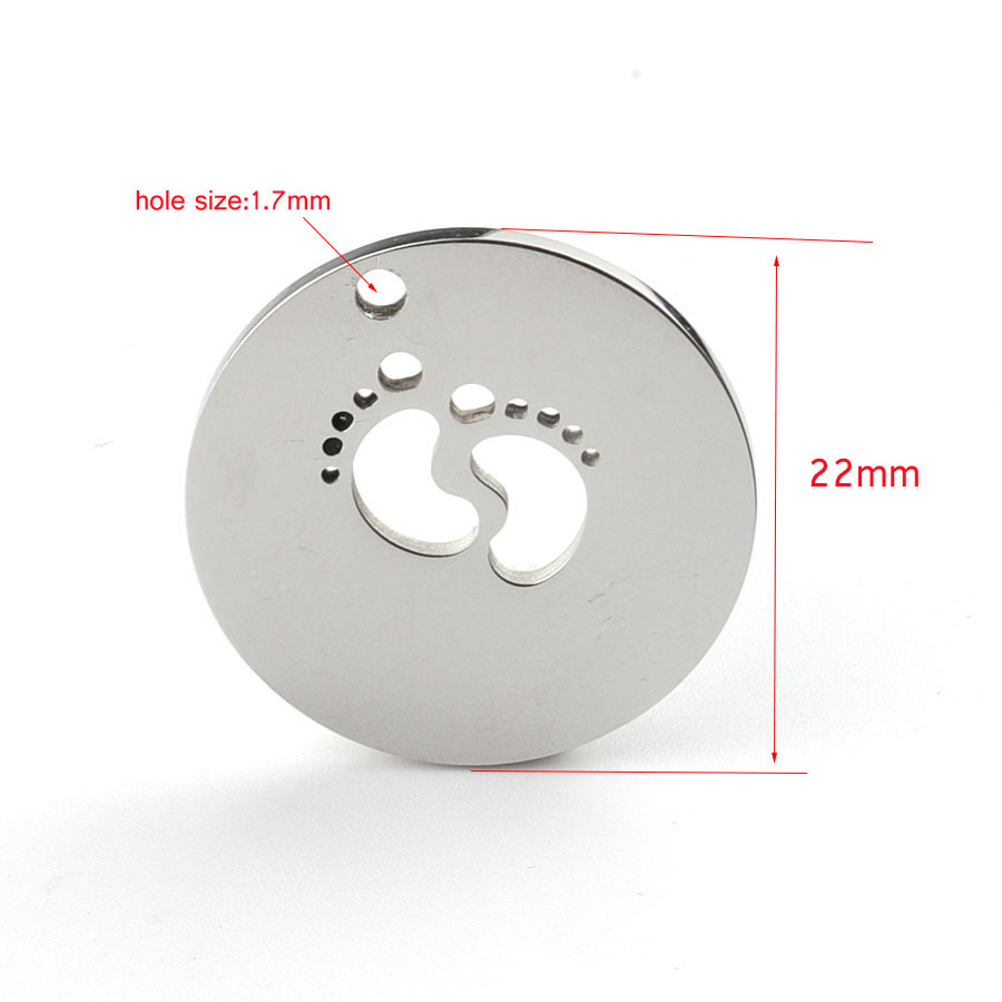 Fotspårsberlock 22 mm rostfritt stål - 2
