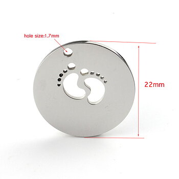 Fotspårsberlock 22 mm rostfritt stål