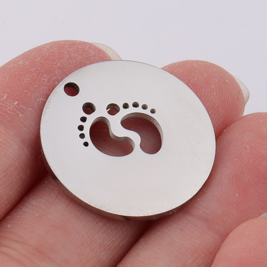 Fotspårsberlock 22 mm rostfritt stål - 3