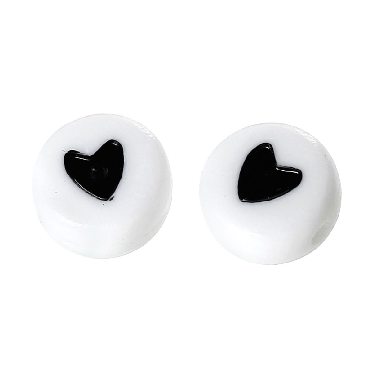 Akrylpärla hjärta svart 7×4 mm – 50-pack - 2