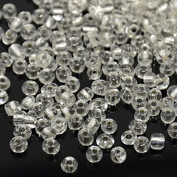 Seedbeads 6/0 klar silverfoil