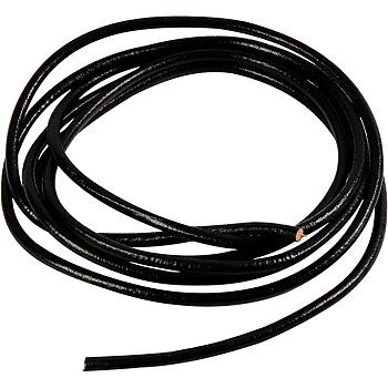 Runt läderband 3 mm – svart, 3 meter