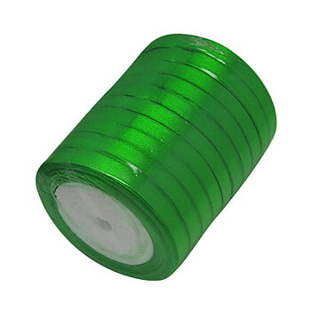 Satinband 6mm grön hel rulle