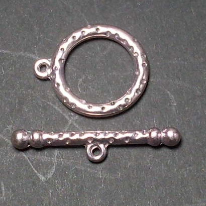 Prickigt togglelås 21 mm silverfärgad metall 2-pack - 2