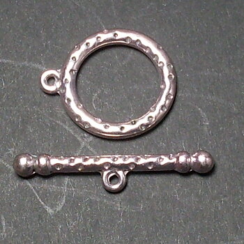Prickigt togglelås 21 mm silverfärgad metall 2-pack