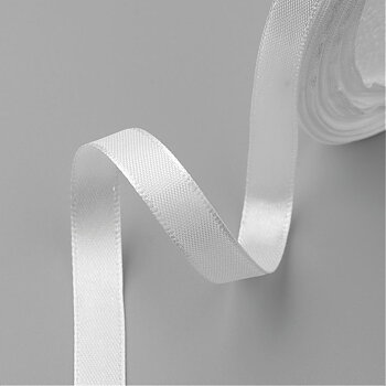 Satinband 6mm vit hel rulle