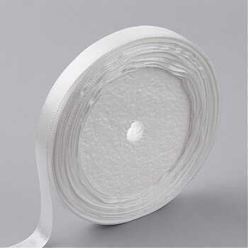 Satinband 6mm vit hel rulle
