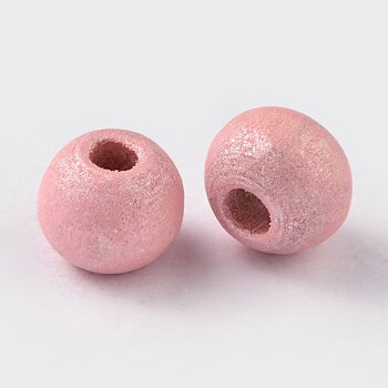 Träpärlor pastell rosa 200st