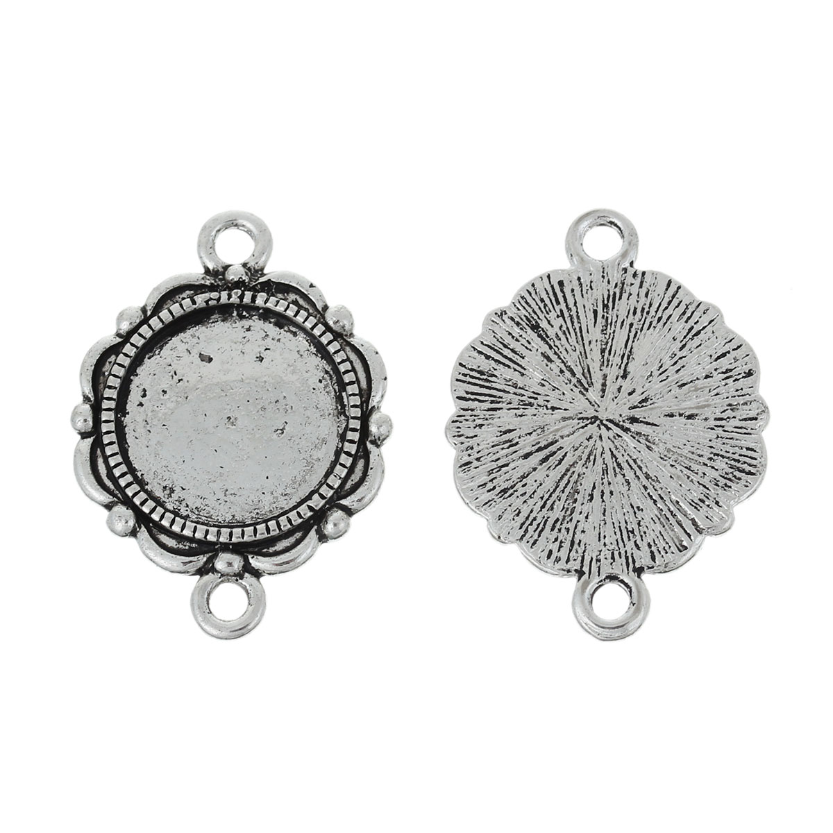 Cabochonfäste connector antiksilver 3st
