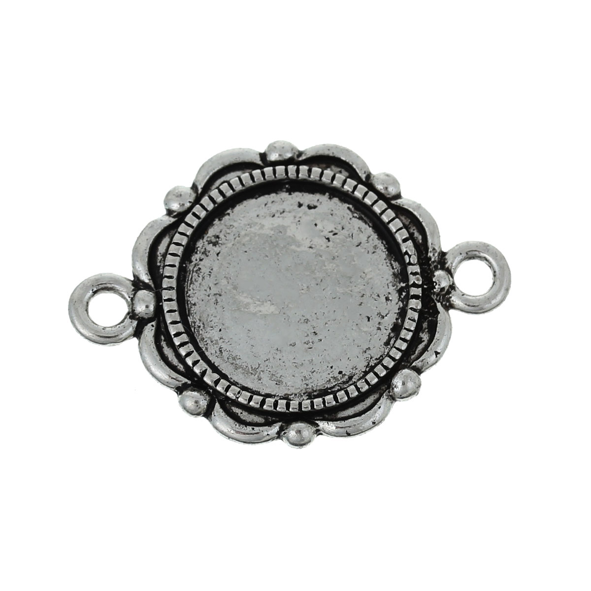 Cabochonfäste connector antiksilver 3st - 2