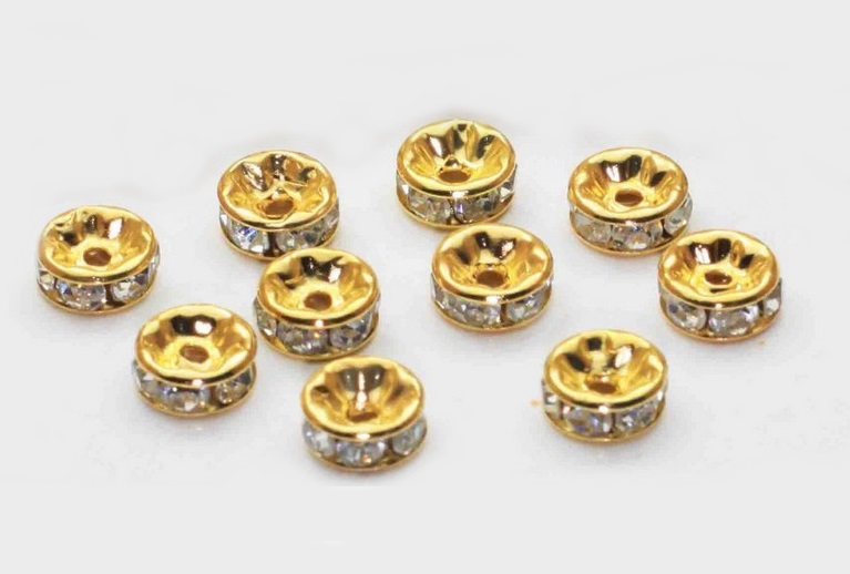 Strass guld rondell 4mm klar