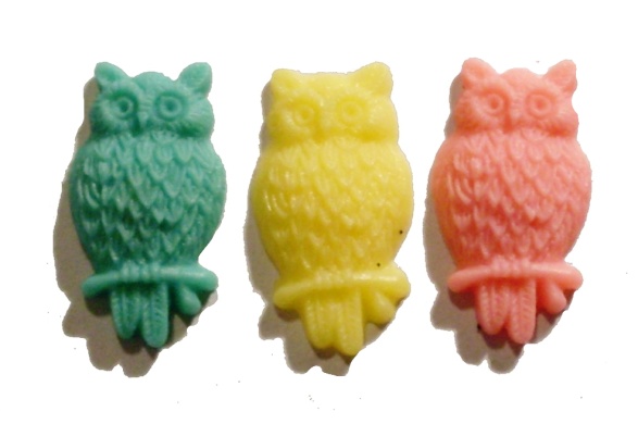 Ugglor i resin grön mix