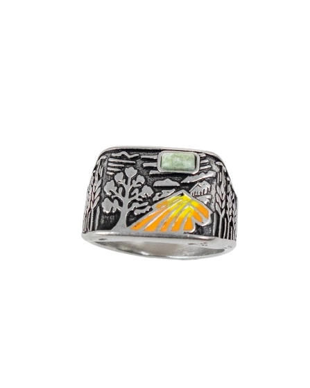 Jernhest - Slatta Ring with Swedish Marble and Enamel - Silver - 5